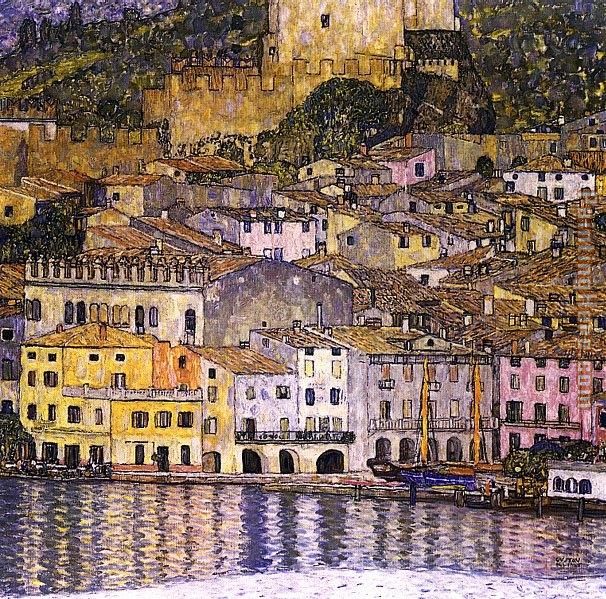 Malcesine on Lake Garda painting - Gustav Klimt Malcesine on Lake Garda art painting